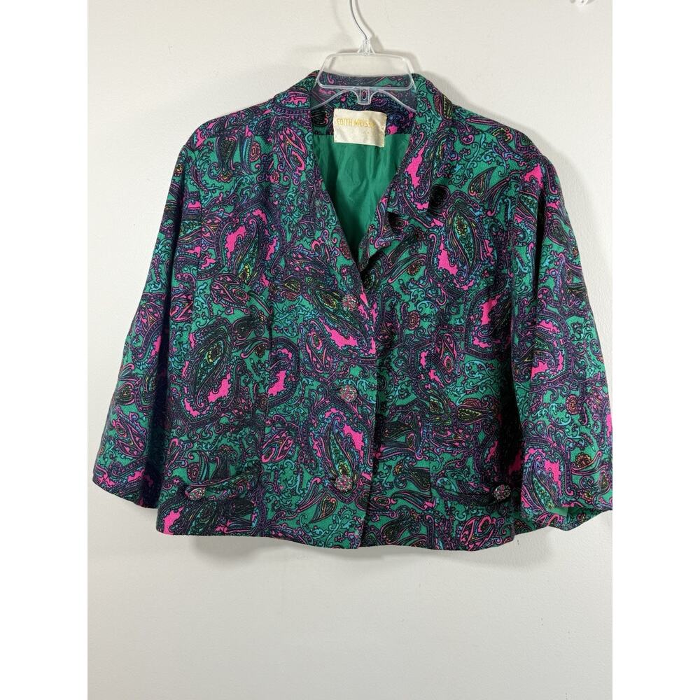 Vtg Edith Meiser Paisley Cropped Jacket Retro Whimsygoth Art